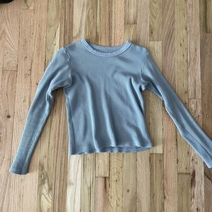 Brandy Melville Waffle Knit Long Sleeve Top blue/purple RARE